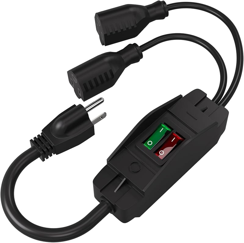 Cable extensión 2 vías 3 clavijas con interruptor NEMA 5-15P