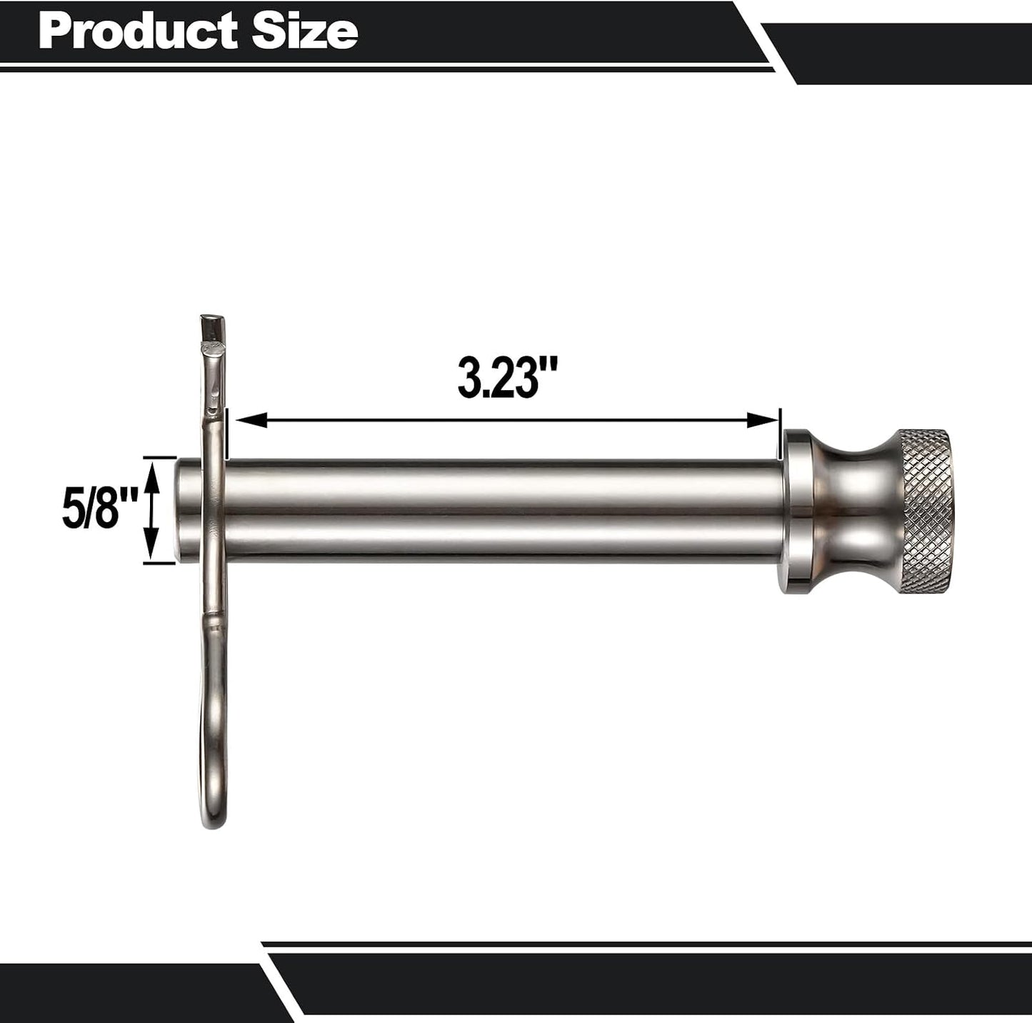 Pasador remolque acero inox 5/8" comp 2-2.5" 1 Pza