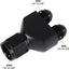 Bloque adaptador conector divisor combustible aluminio negro