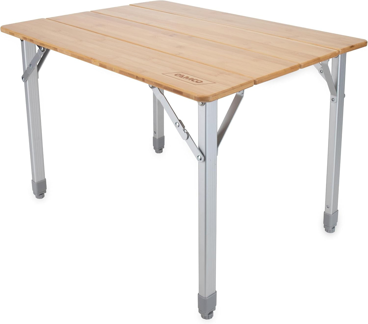 Mesa camping plegable bambú aluminio 25x20pulg
