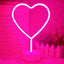 Letrero corazón neón LED rosa USB dormitorio San Valentín