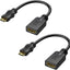 2 Pzas Adaptador Mini HDMI a HDMI 6pulg 4K HDR Raspberry Pi
