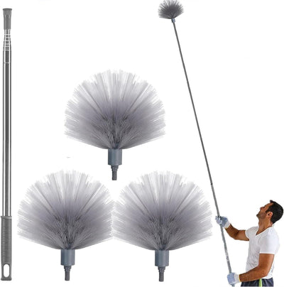 Plumero telaraña con 3 cabezales acero inox escalable 1.8-7.2pulg
