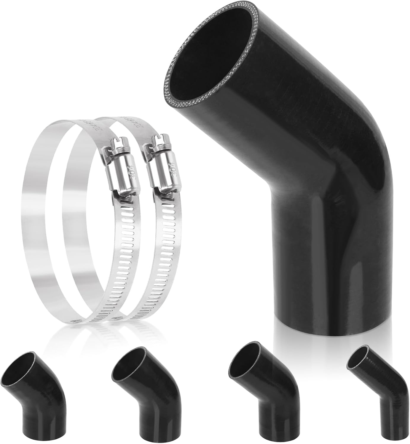 Manguera silicona reforzada 4 capas 4pulg abrazadera acero inox
