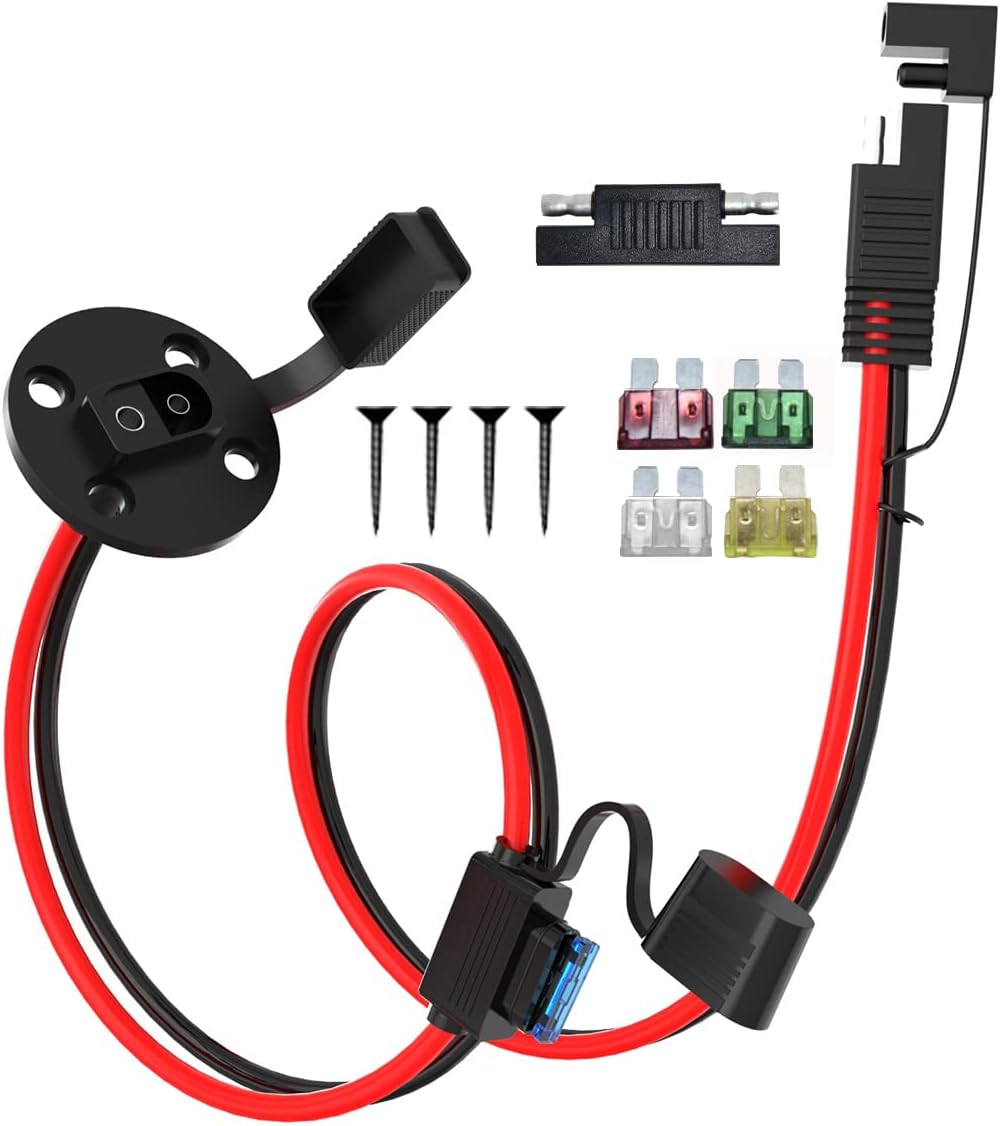 Cable extensión enchufe SAE 10AWG 2ft con fusible 10-30A
