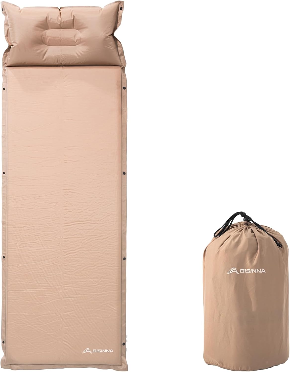 Colchoneta autoinflable espuma gruesa con almohada camping