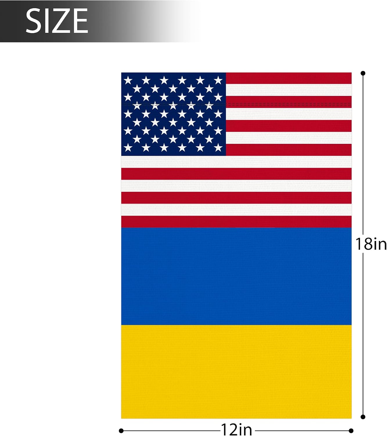 Bandera Ucrania 12x18pulg poliéster resistente jardín