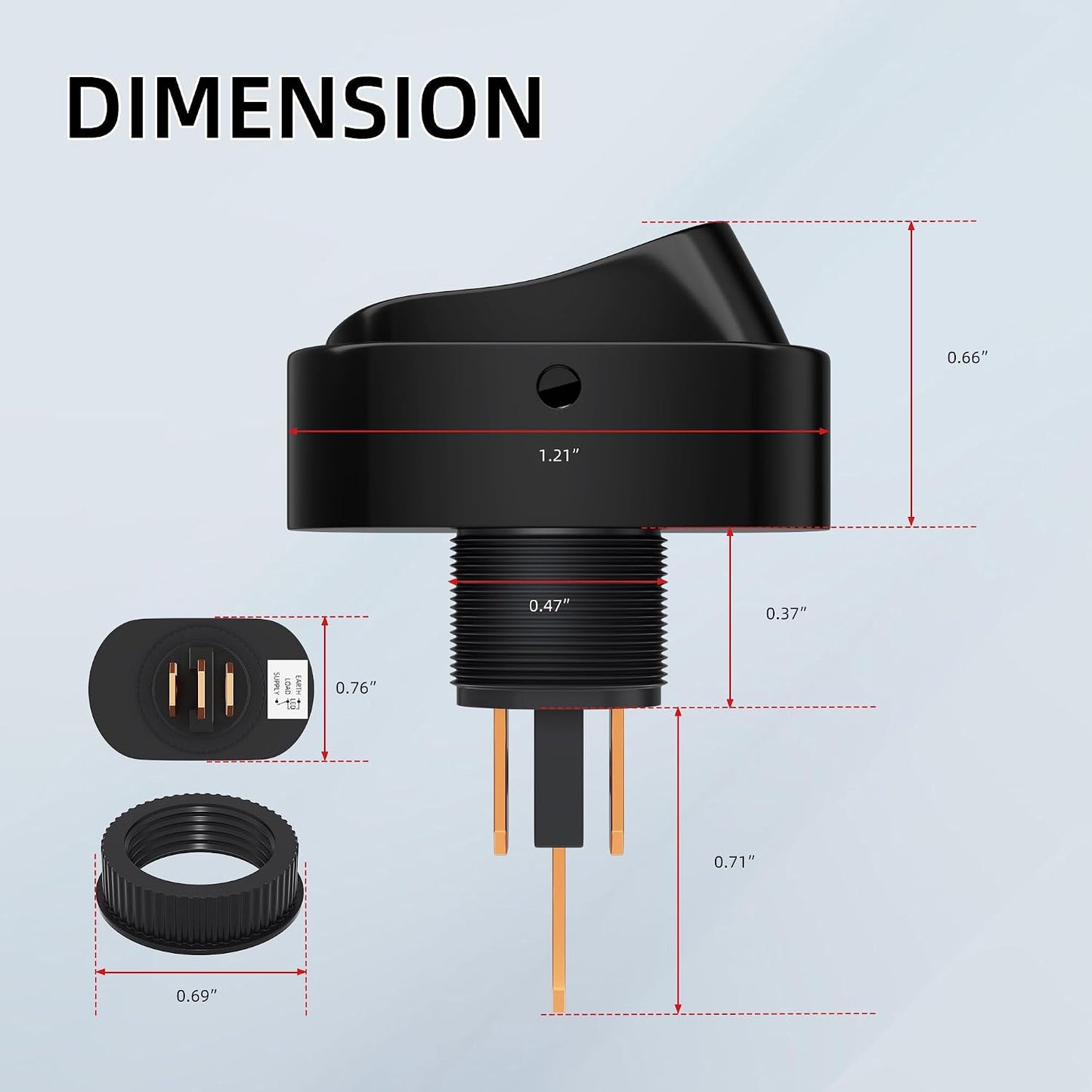 Interruptor palanca 12V 30A con luz LED para auto RV barco