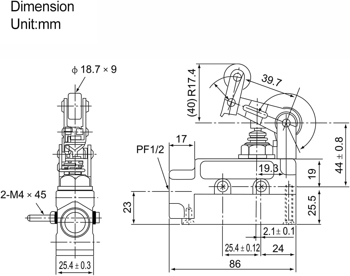 Interruptor límite sellado 15A/250VAC IP65 CE