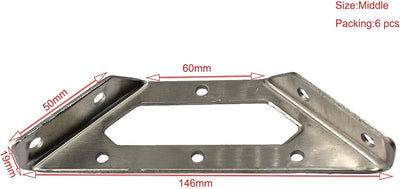 Soporte esquina acero inox 304 paquete 6