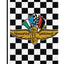 Bandera jardín motor 12x18pulg doble cara blanco y negro