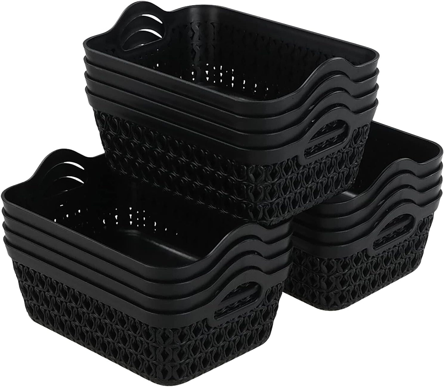 Bandeja plástico escritorio almacenamiento negro 12 pzas