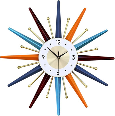 Reloj pared 22pulg Starburst moderno sin tictac con pilas