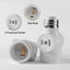 Adaptador enchufe luz 2 tomacorrientes E26 ETL blanco set 3