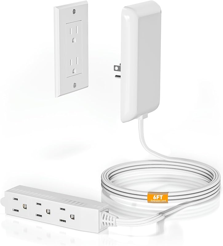 Regleta enchufe 3 salidas 6 pies 13A 125V cert ETL color blanco