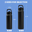 Botella agua acero inox 18oz con pajitas sin BPA negro