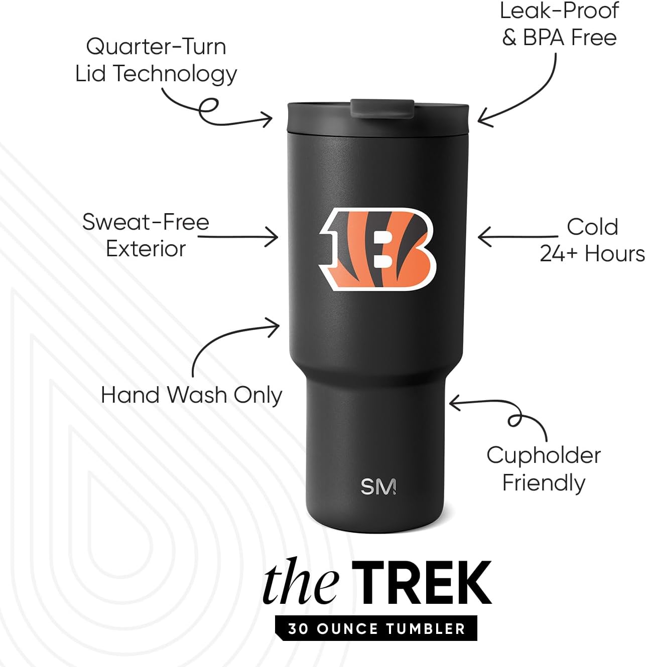 Vaso térmico acero inox 770ml con pajillas NFL Bengals