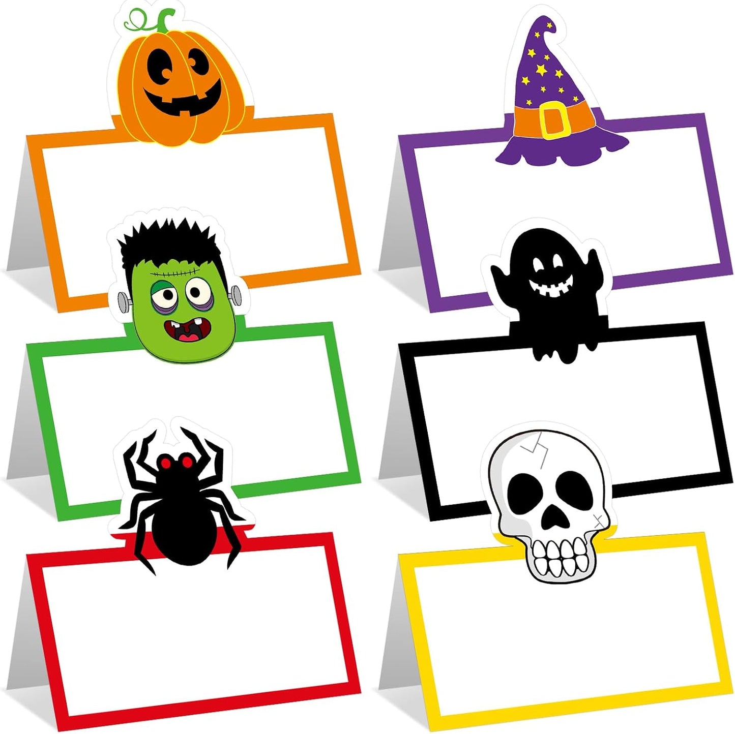 48 Tarjetas Halloween Calabaza Fantasma Bruja Etiquetas