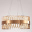 Candelabro dorado LED 24pulg redondo cristal lujo sala