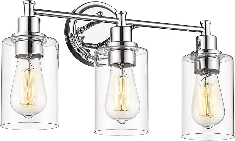 Lámpara baño moderna con pantalla vidrio transparente