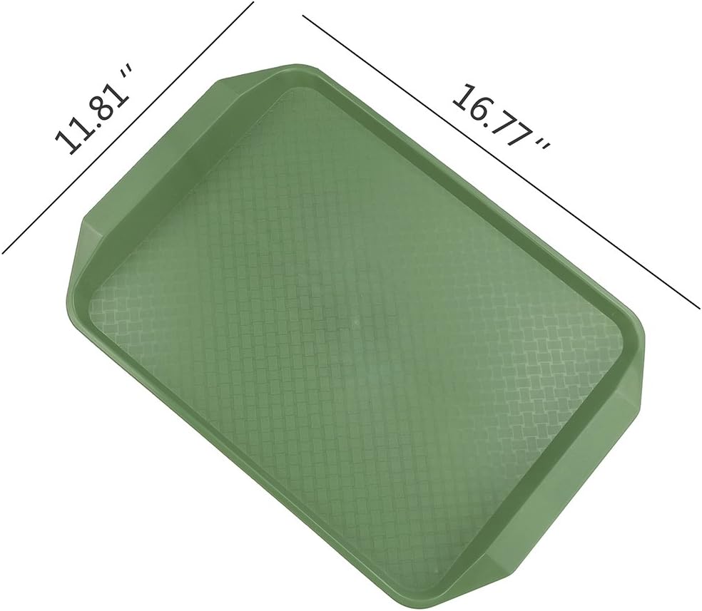 4 Pzas Bandejas Plástico para Servir Comida Rápida