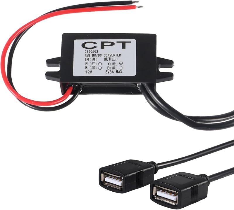 Convertidor 12v a 5v 3a coche USB dual