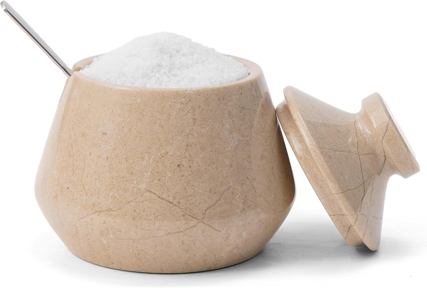 Bodega sal mármol con tapa recipiente especias 3pulg
