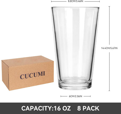 8 Vases Highball 16oz para Bebidas Frías