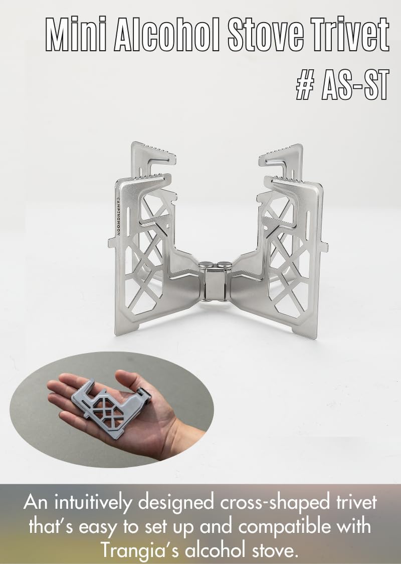 Mini estufa alcohol soporte acero inox para mochilero