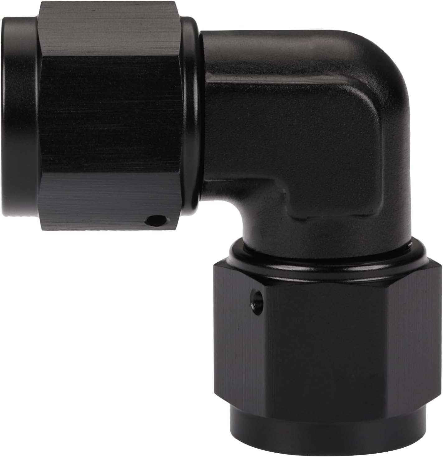 Acoplador giratorio 90 grados 8AN hembra aluminio negro