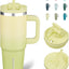 Vaso térmico acero inox asa tapa pajilla 770ml color lima