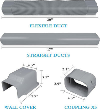 Cubierta PVC dividida 4" 13.5 ft para sistemas CA central