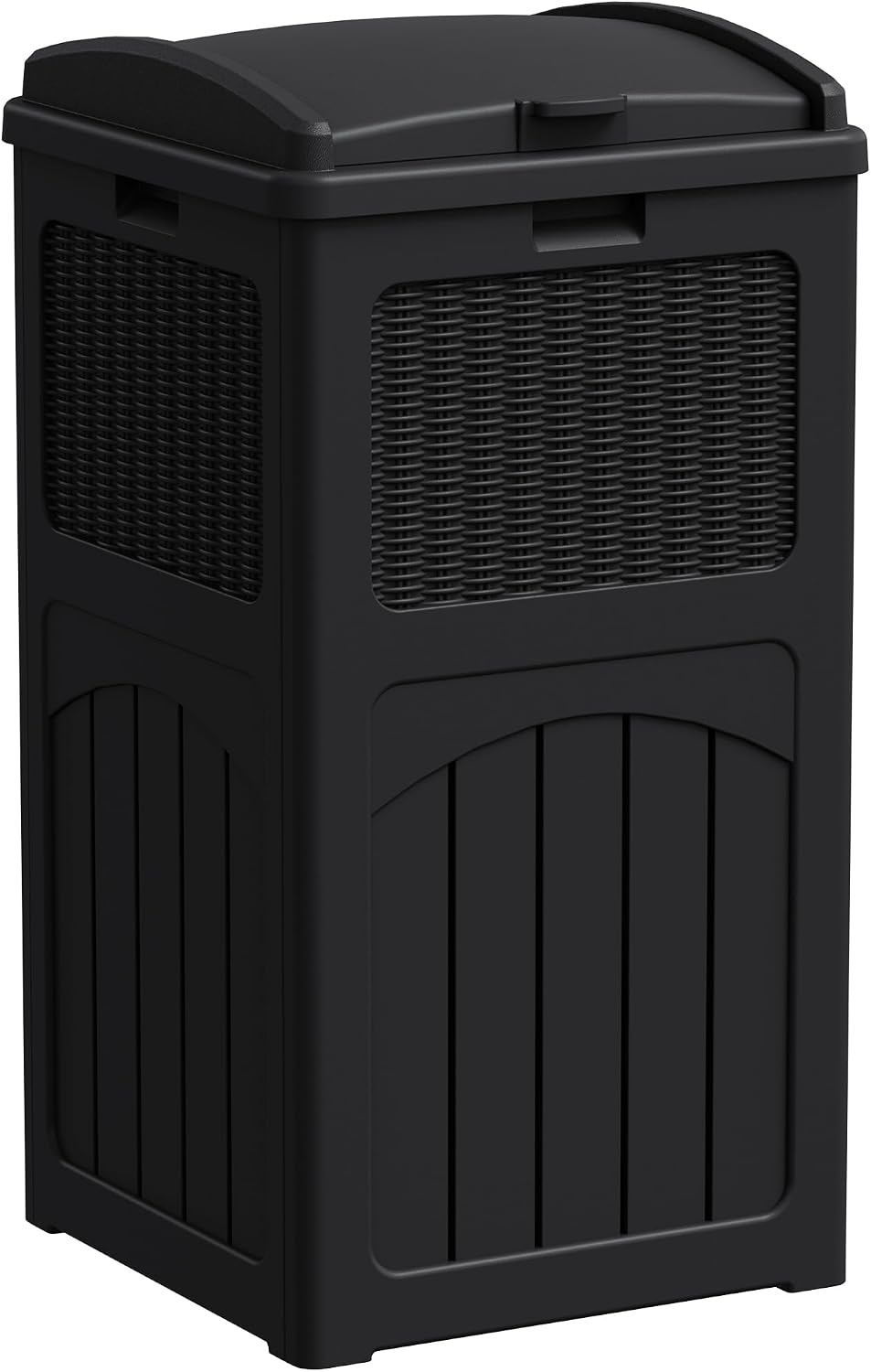 Bote basura 33gal resina impermeable terraza negro