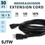 Cable extensión resistente exterior 30ft 12/3 SJTW negro