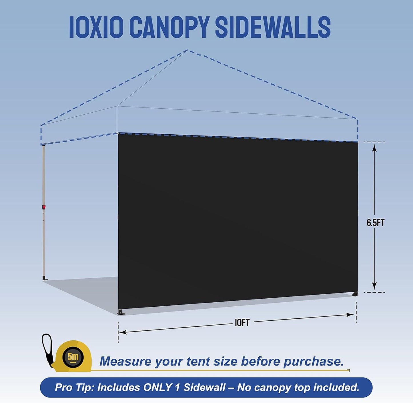 Pared toldo 10x10" 6 bolsillos plateado