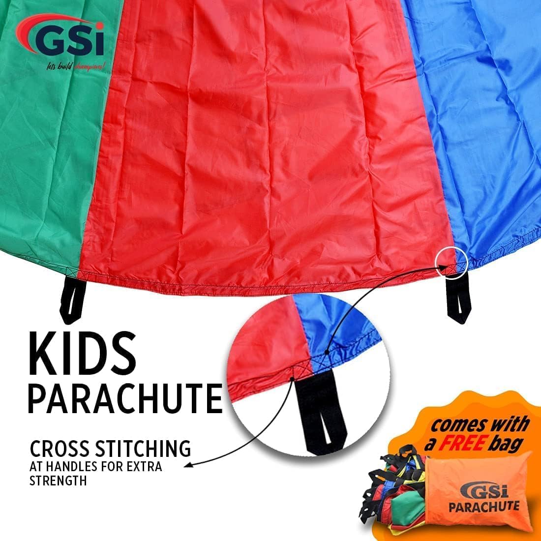 Paracaídas arco iris para set infantiles al aire libre