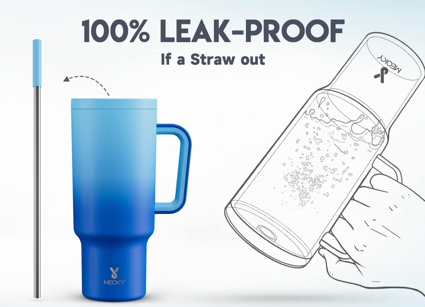 Vaso acero inox 40oz con tapa a prueba de fugas