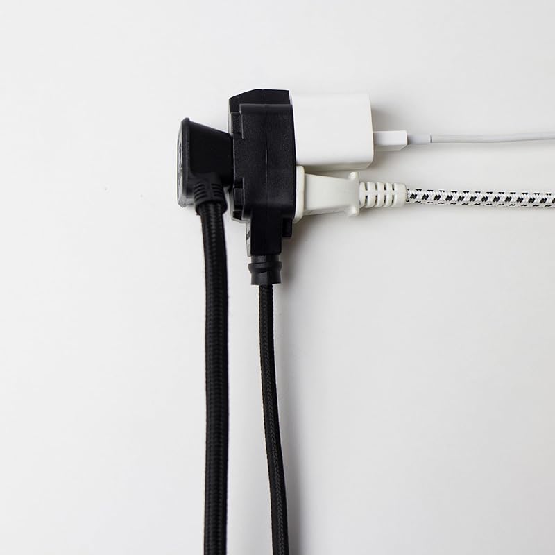 Cable extensión tela 9ft 3 salidas polarizadas enchufe recto negro