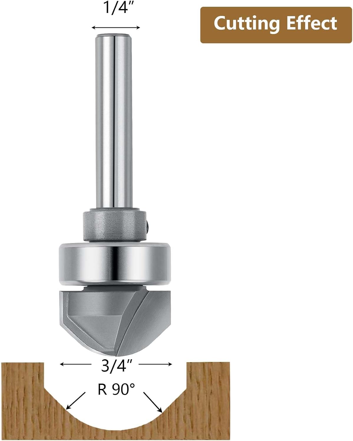 Brocas enrutador ranura 1/2pulg vástago 1/4pulg