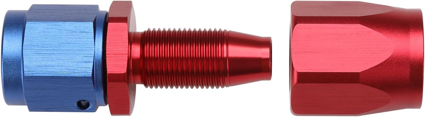 Adaptador manguera 6AN giratorio aluminio azul/rojo