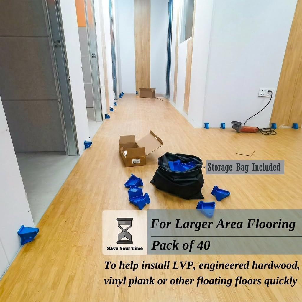 Espaciadores piso 1/2 y 1/4 pulg 40 pzas para LVP