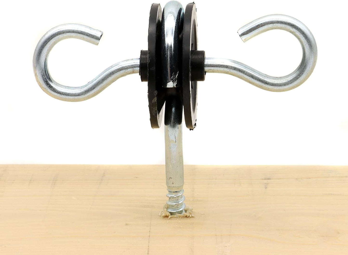 Anclaje eléctrico puerta valla 2 anillos aislador madera negro
