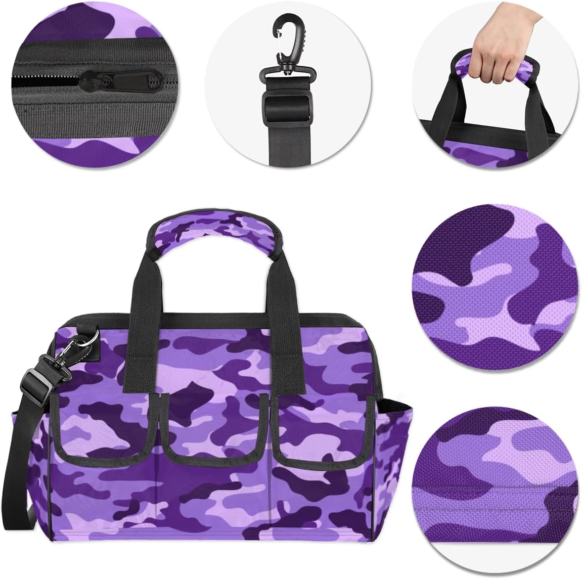 Bolsa herramientas camuflaje morado 14.8pulg impermeable