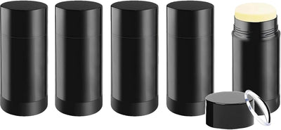 5 Recipientes Desodorante 1oz Negro A prueba de fugas