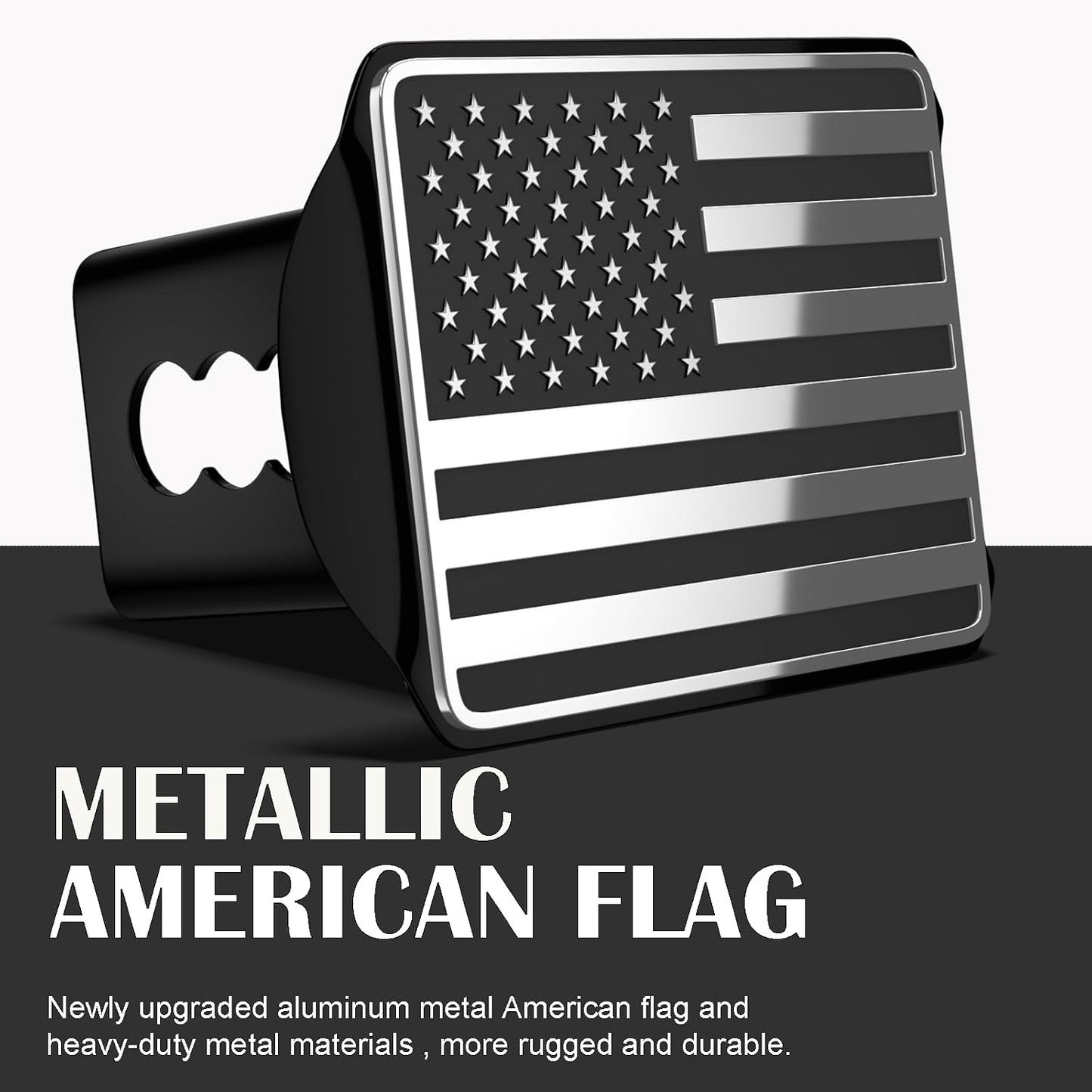 Cubierta enganche remolque metal bandera USA 2" cromo