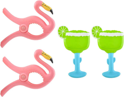 Clips para toallas playa paquete 2 flamenco/margarita
