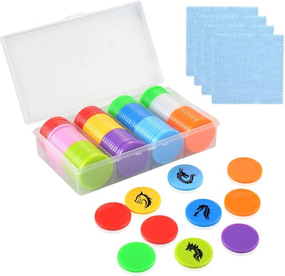 Juego 100 fichas 1pulg caja y 4 toallitas reutilizables