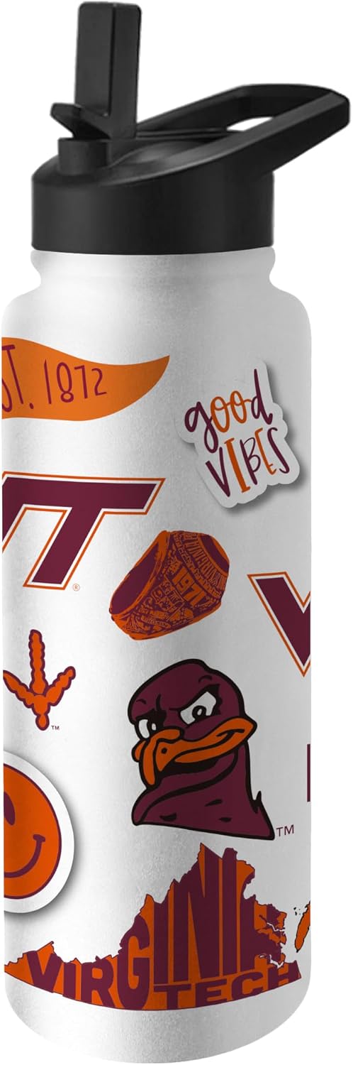 Botella agua Quencher 34oz doble pared tapa segura popote