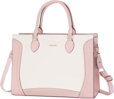 Bolsa mano laptop mujer 15.6pulg piel sintética rosa