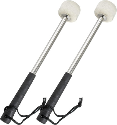 2 Pzas Mazo Bombo Palo Fieltro Lana 32cm Antideslizante